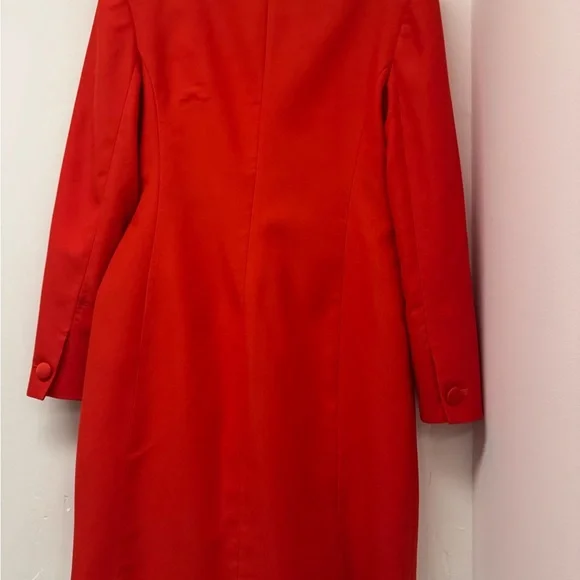 Karen Millen Red Satin Side Tie Tux Mini Dress - Picture 2 of 5